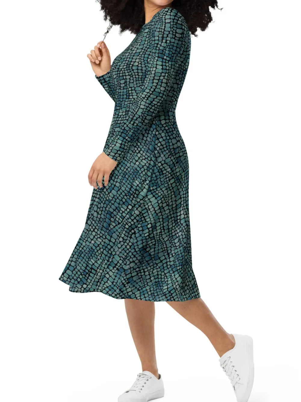 Animal Print Round Neck Dress