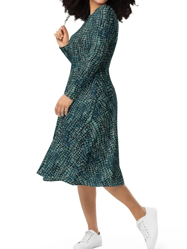 Animal Print Round Neck Dress