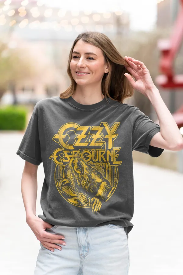 Premium Collection Ozzy Osbourne Bark at The Moon Adult Comfort Colors T Shirt Heavy Metal Band Tees
