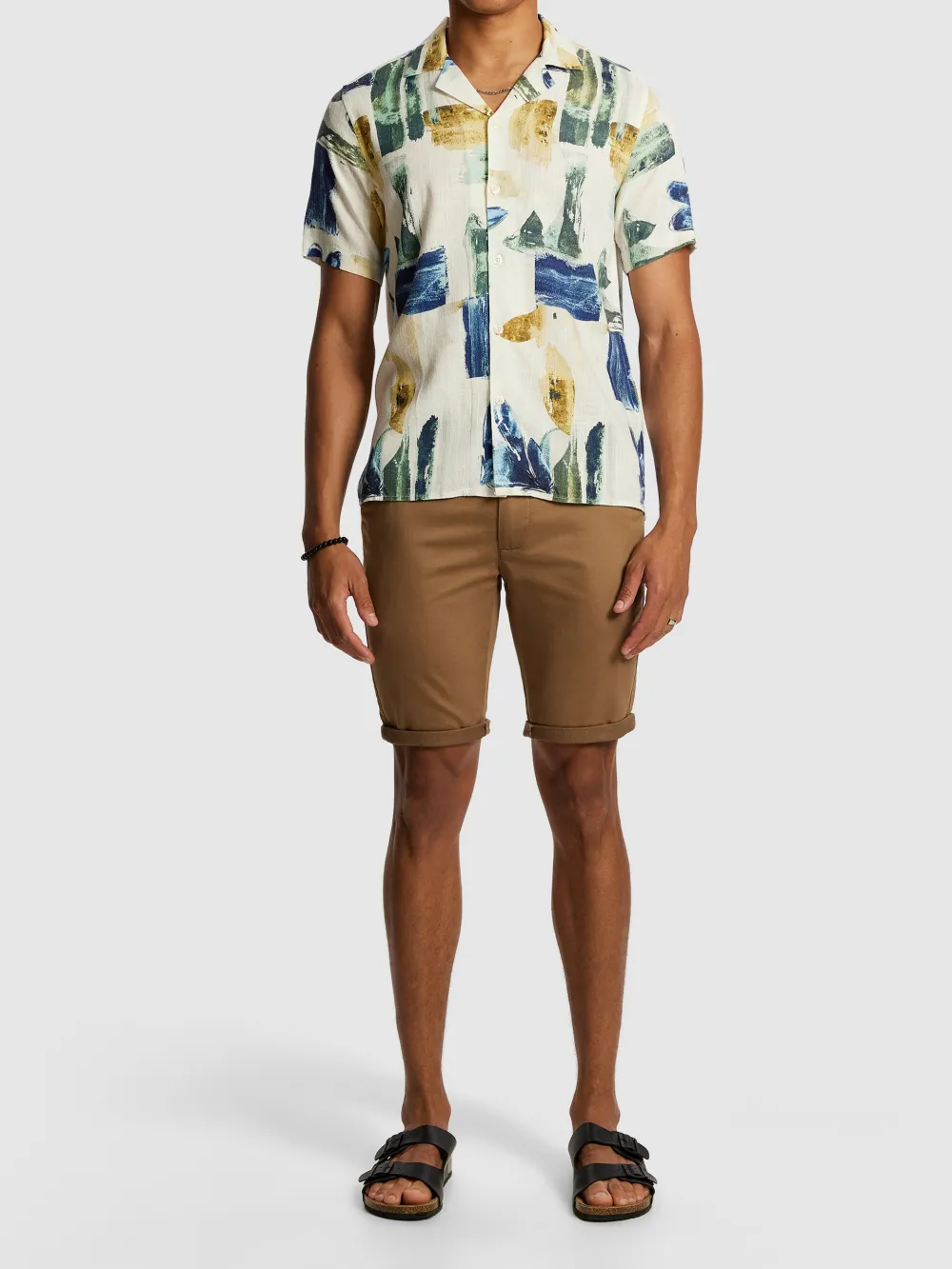Multicolor Abstract Print Short Sleeve Shirt