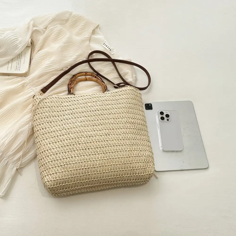 Bamboo Handle Handbag Shoulder Bag