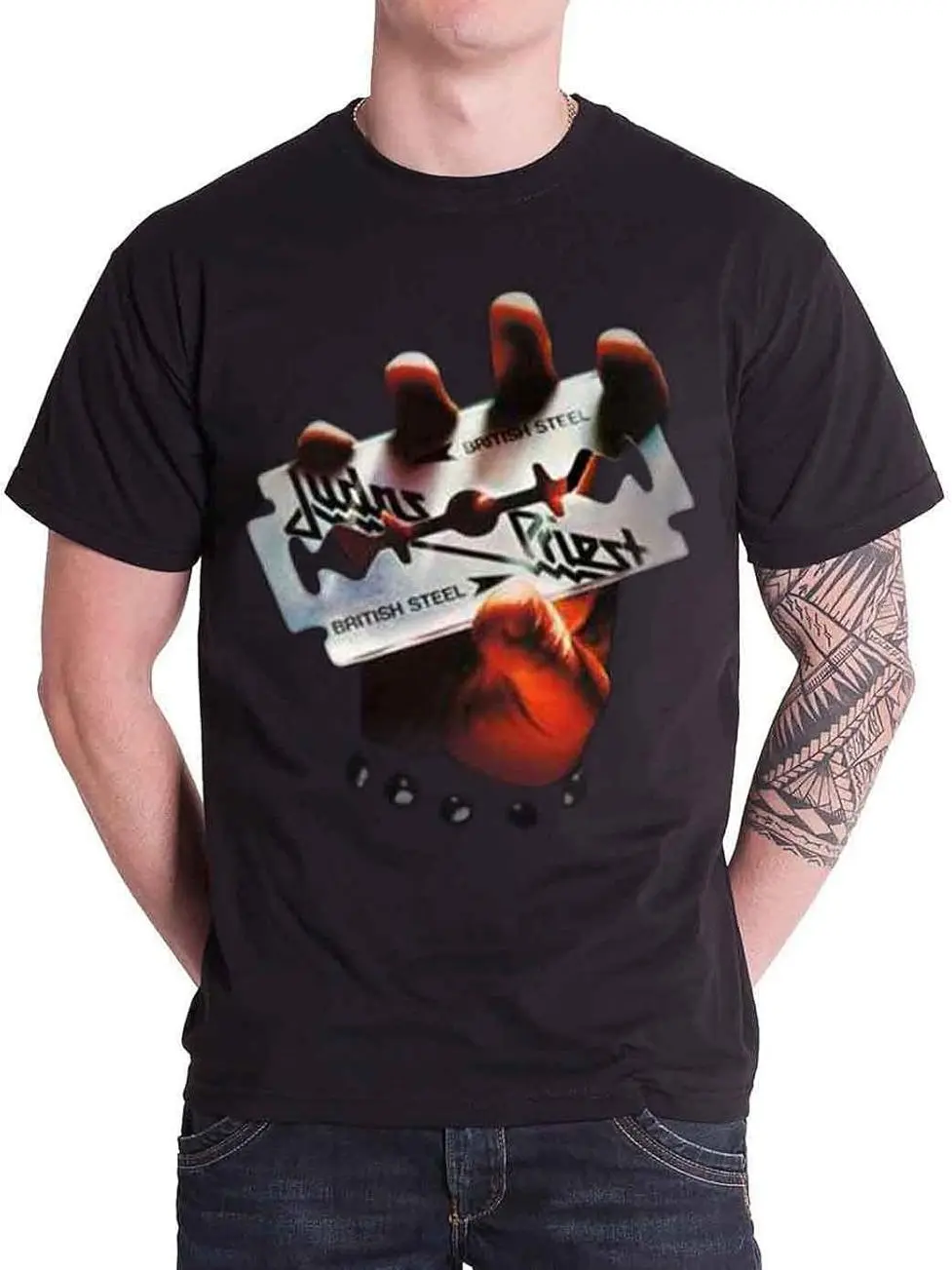 Men's Judas Priest Printed Round Neck Casual T-Shirt