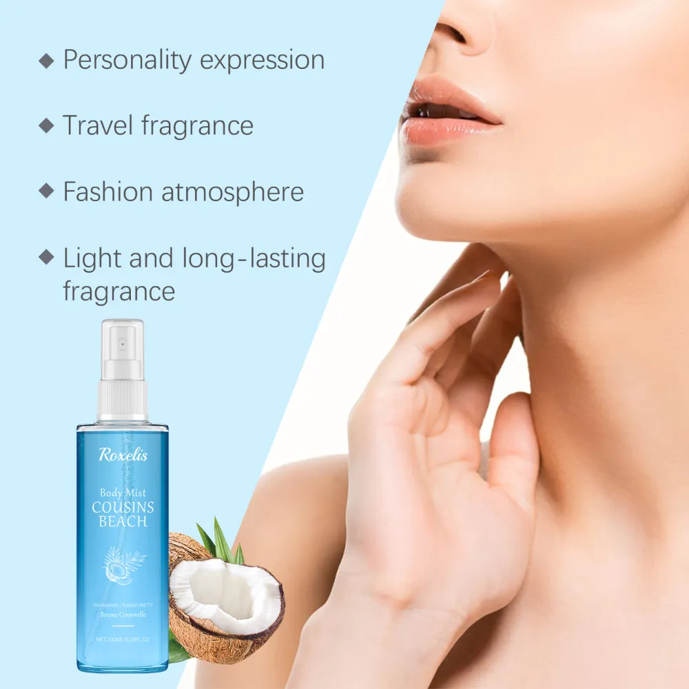 Roxelis Coconut Almond Body Perfume Spray – Mild, Delicate, Fresh and Alluring, Long-Lasting Scent, Portable for On-the-Go Use-L99