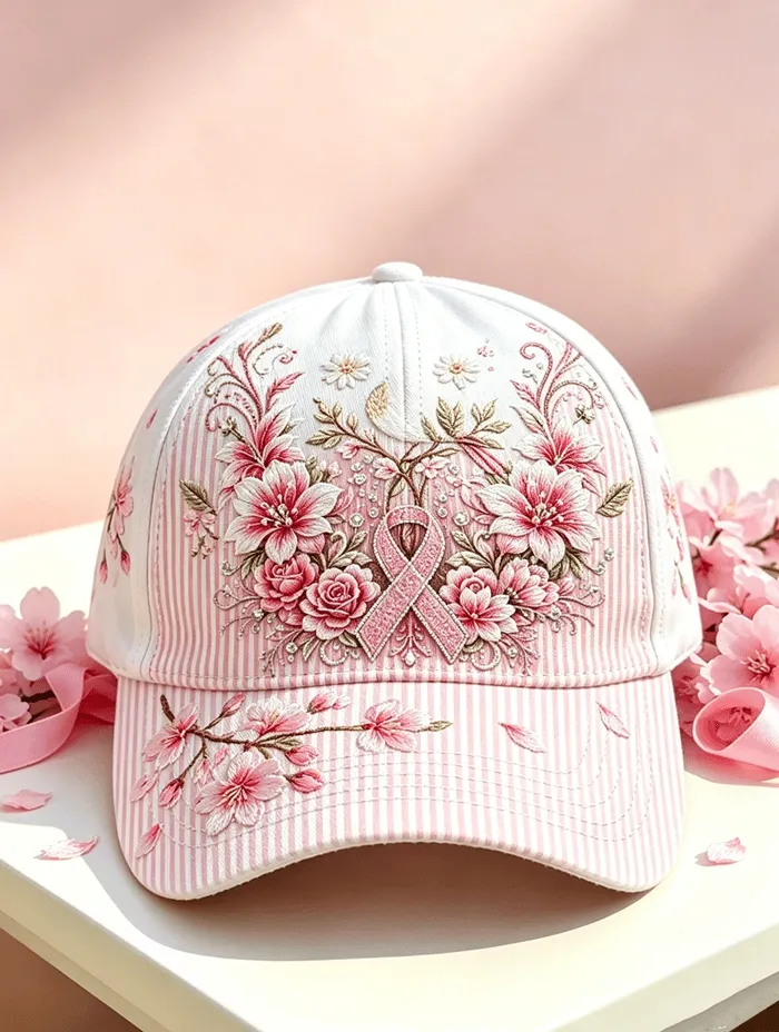 Women'S Casual Breast Cancer Awareness Printing Hat