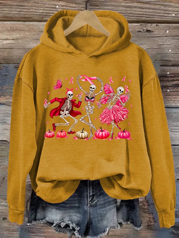 Skeleton Dancing Printed Funny Hoodies