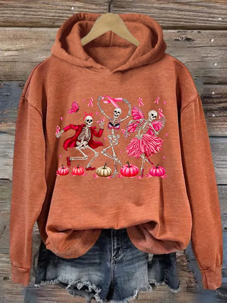 Skeleton Dancing Printed Funny Hoodies