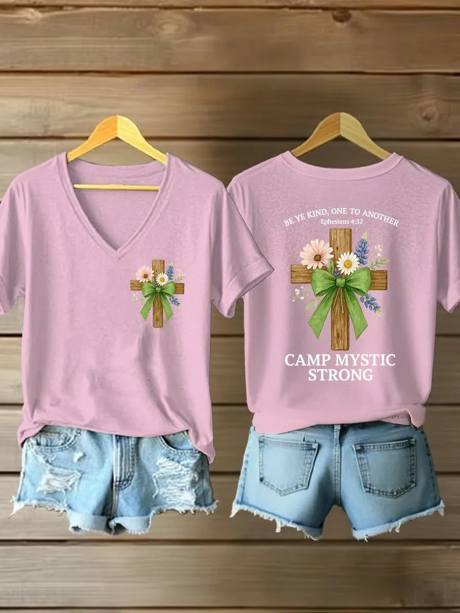 Women's Be Ye Kind One To Another Camp Mystic Strong Printed Casual T-Shirt
