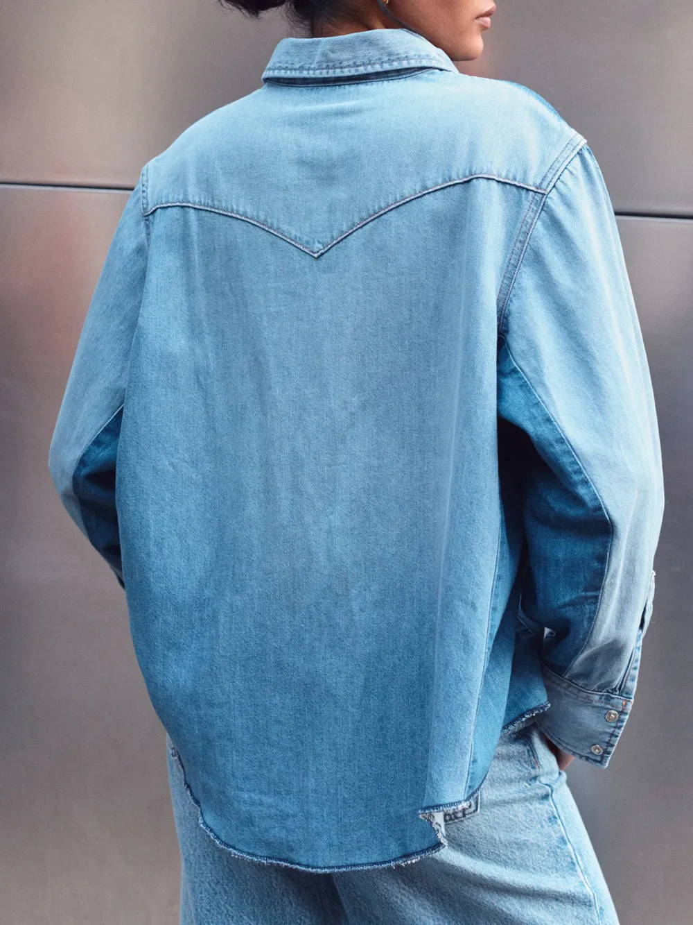 Loose Denim Casual Outing Office Shirt