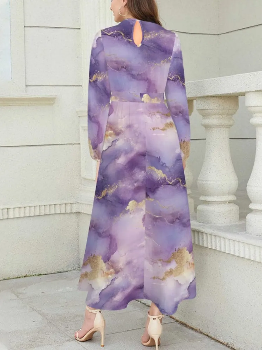 A-Line Marble Print Dress