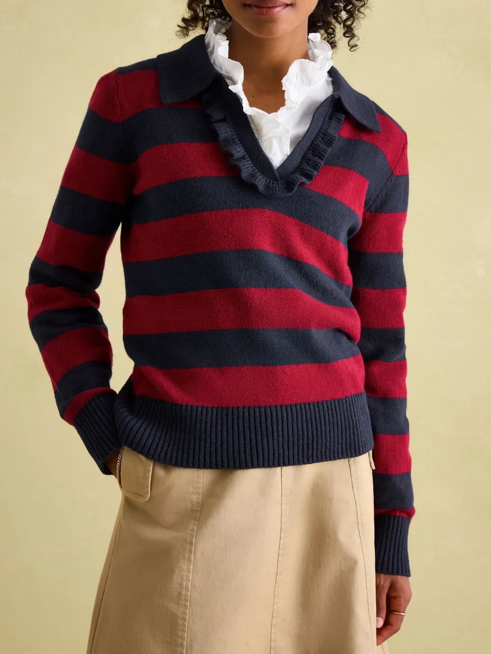 Striped V-Neck Striped Jumper