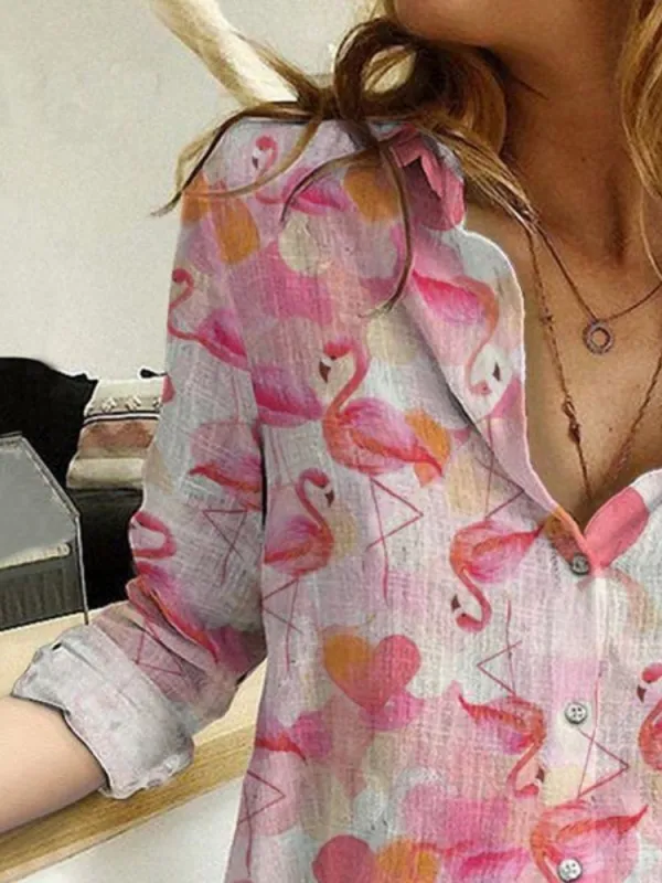 Romantic Flamingo Heart Shirt