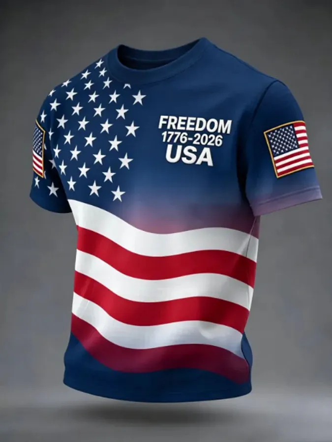 Men'S 250Th Anniversary Printed Casual T-Shirt