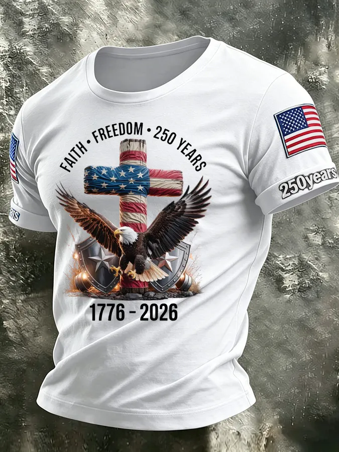 Men'S America Flag Printed Casual T-Shirt