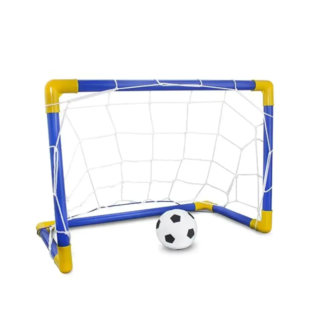 Folding Mini Football Soccer Ball Plastic Removable Goal
