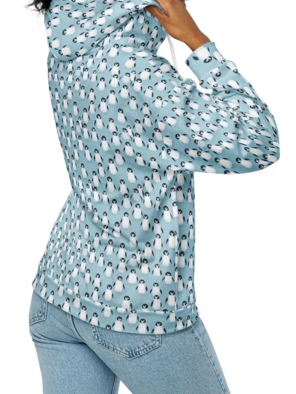 Cute Penguin Print Hoodie