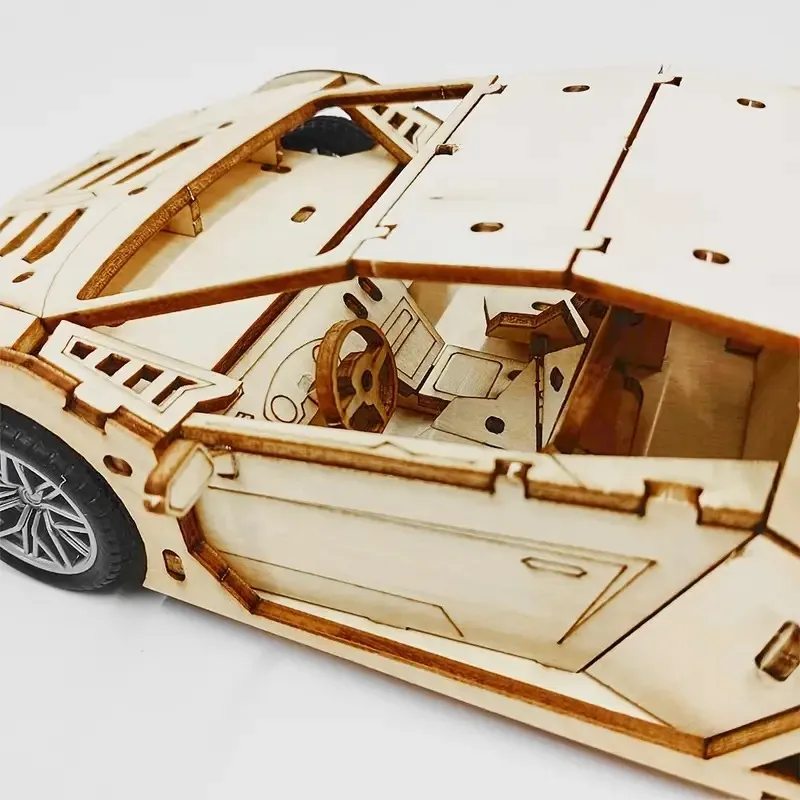 Exquisite And Handsome Wooden Splicing Toy Car Model