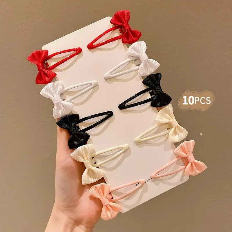 Set of Colorful Bow Hair Clips for Girls