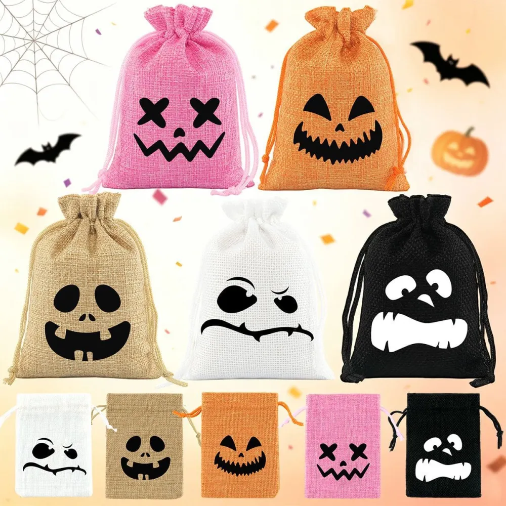 5Pcs Halloween Funny Ghost Snack And Candy Storage Bag