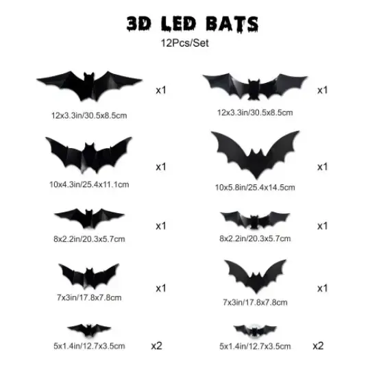 Halloween Led Glowing Bat, Party Decorations Wall Decorations