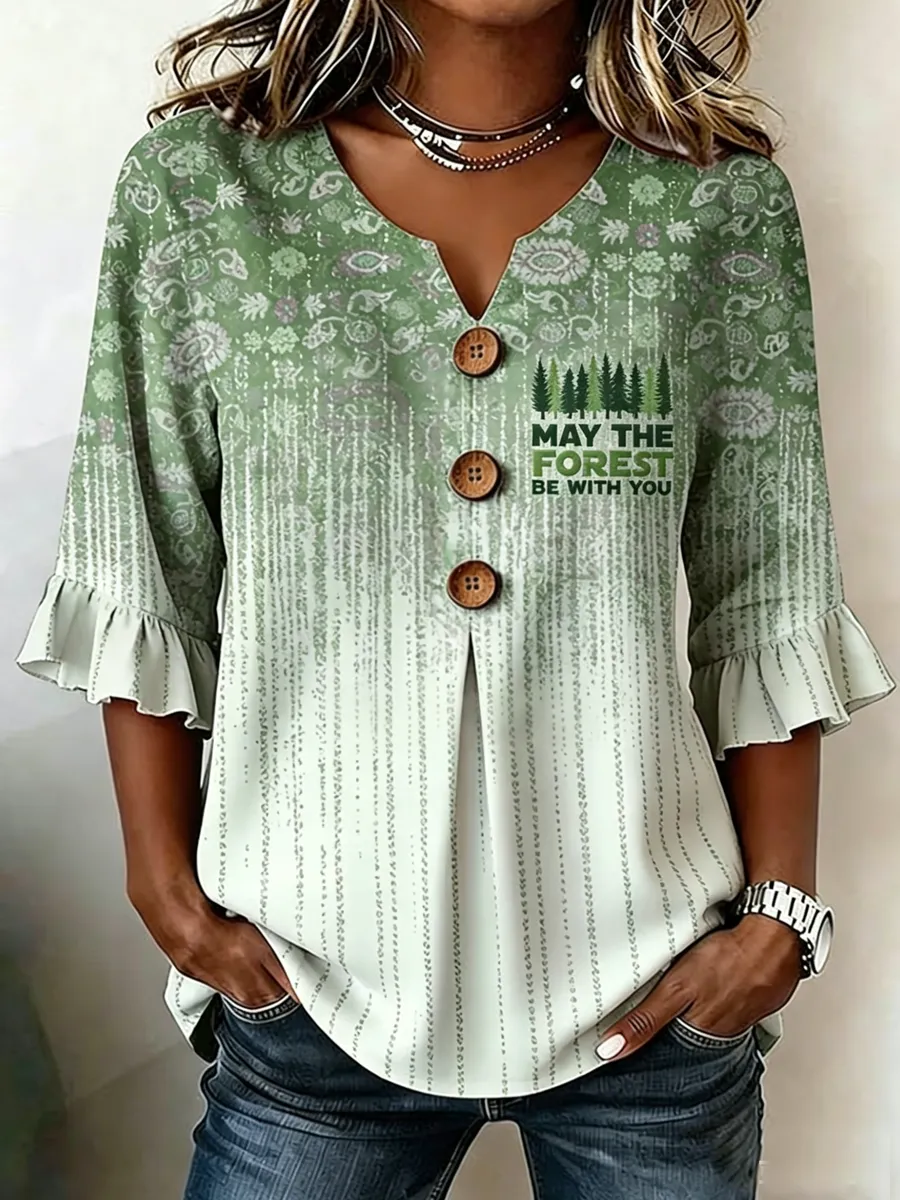 Women's May the Forest Be with You Printed T-shirt