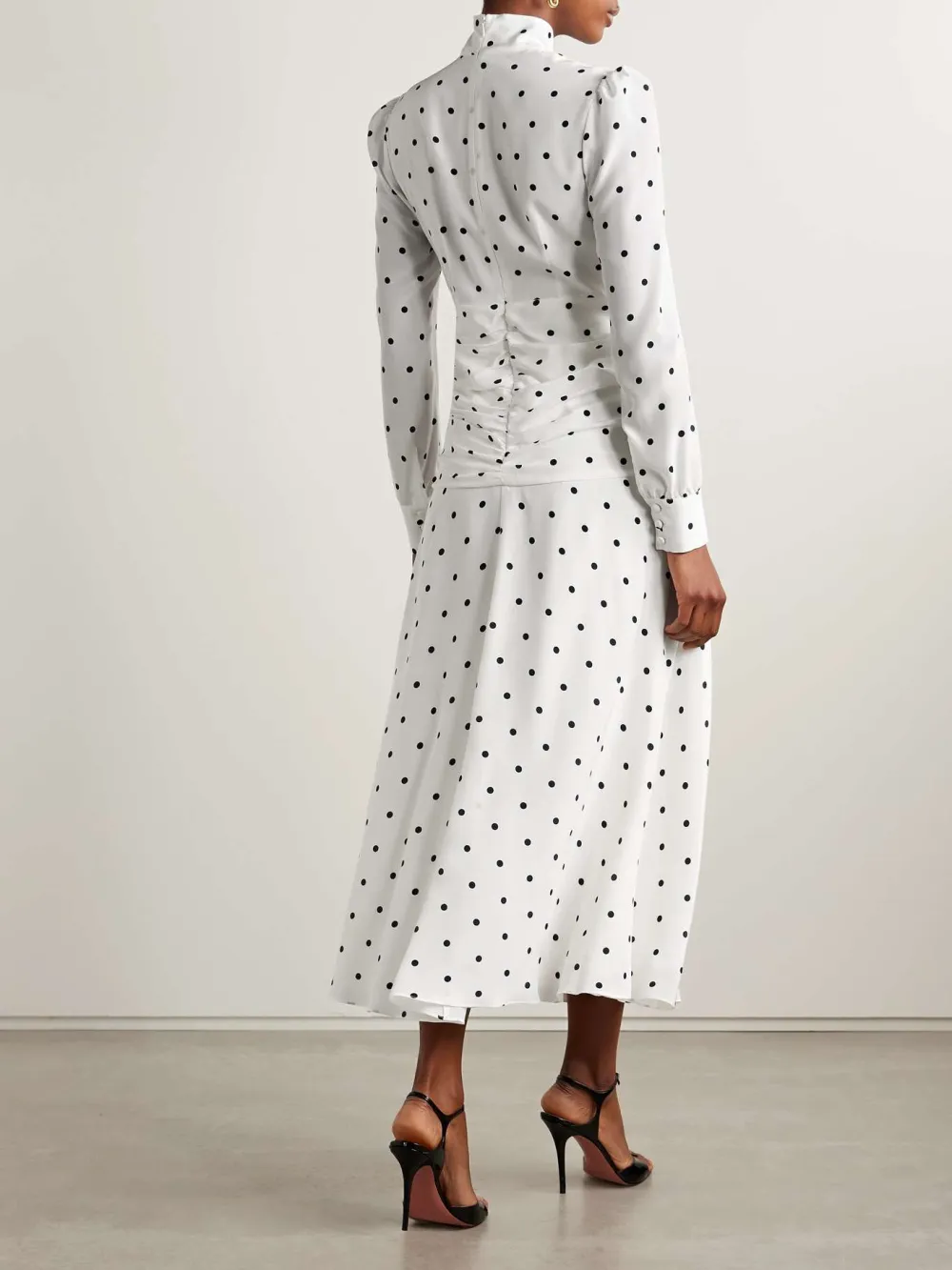 Tied Polka Dot Midi Dress
