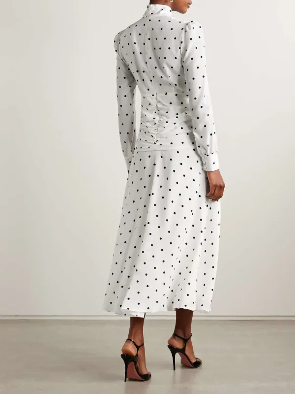 Tied Polka Dot Midi Dress