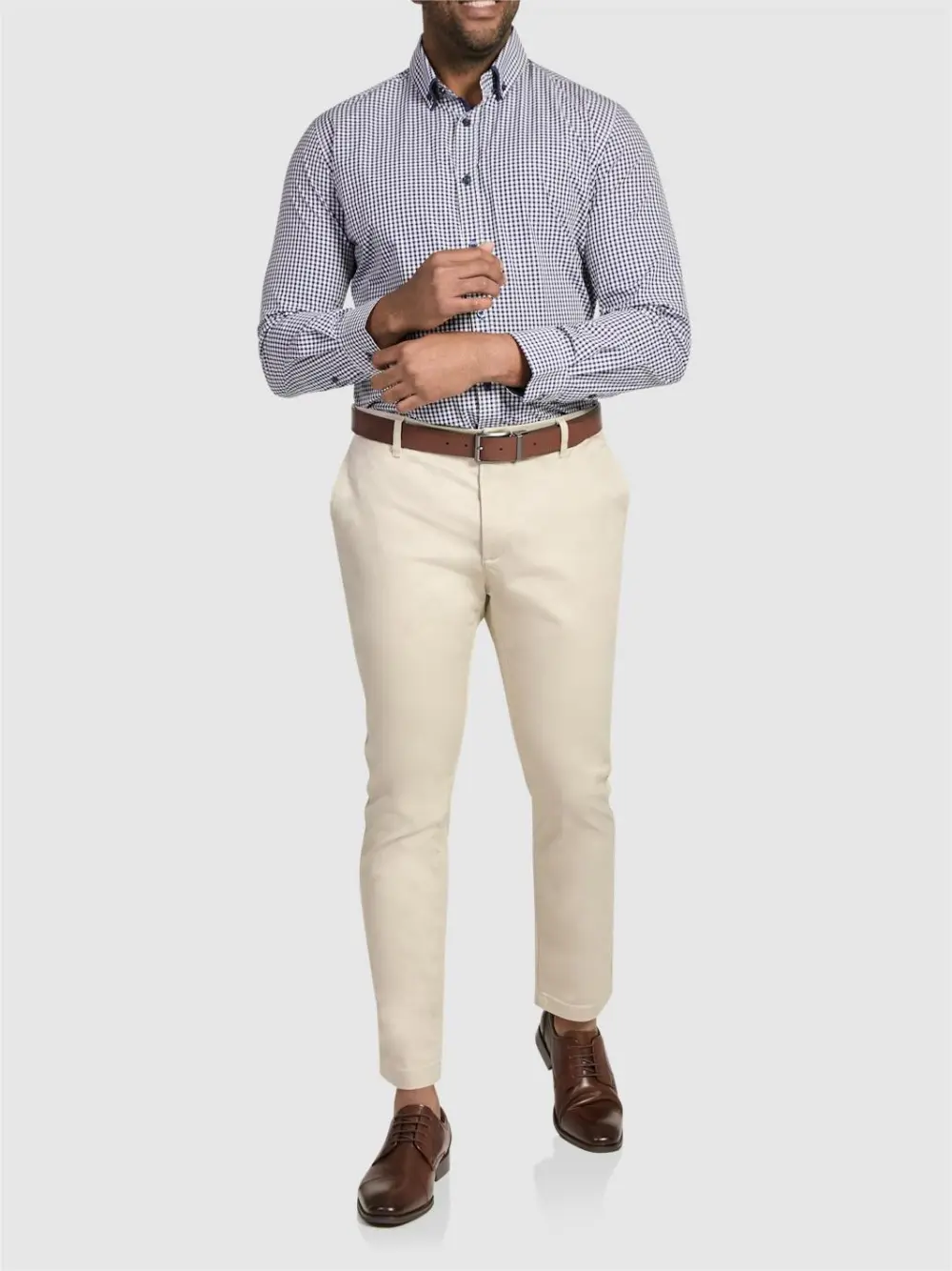 Navy Classic Plaid Long Sleeve Shirts