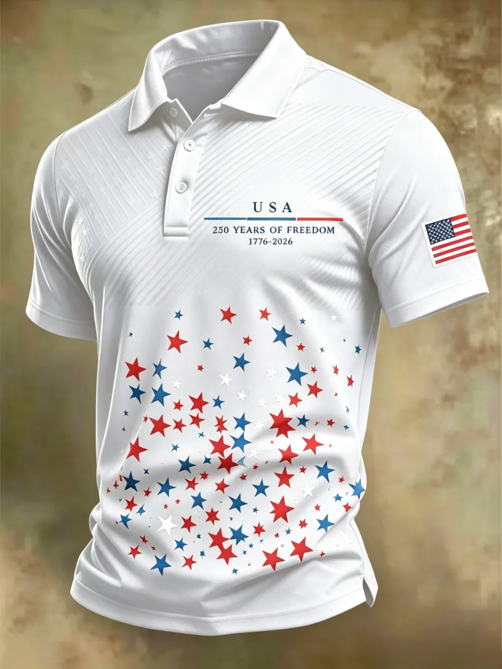250Th Anniversary American Embroidery Commemorative Printed Polo Shirt