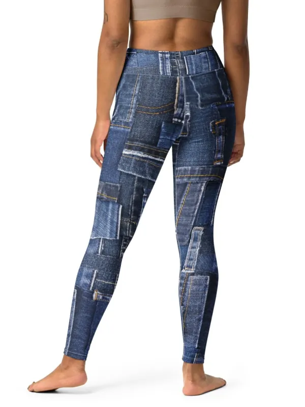 Denim Patch Leggings