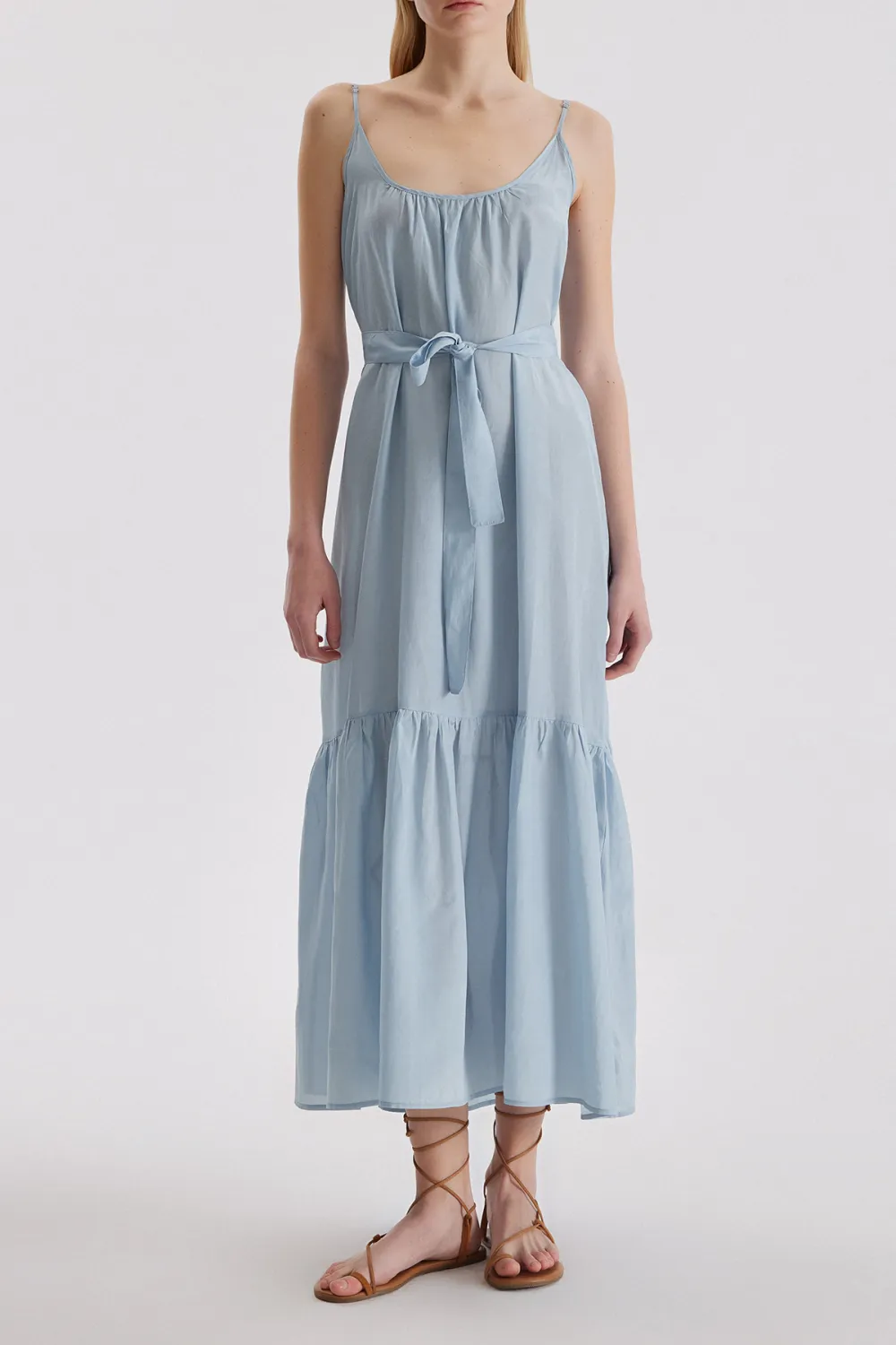 Sleeveless Midi Dress-Blue