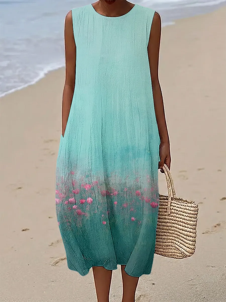 Women's Casual Art Floral Dress