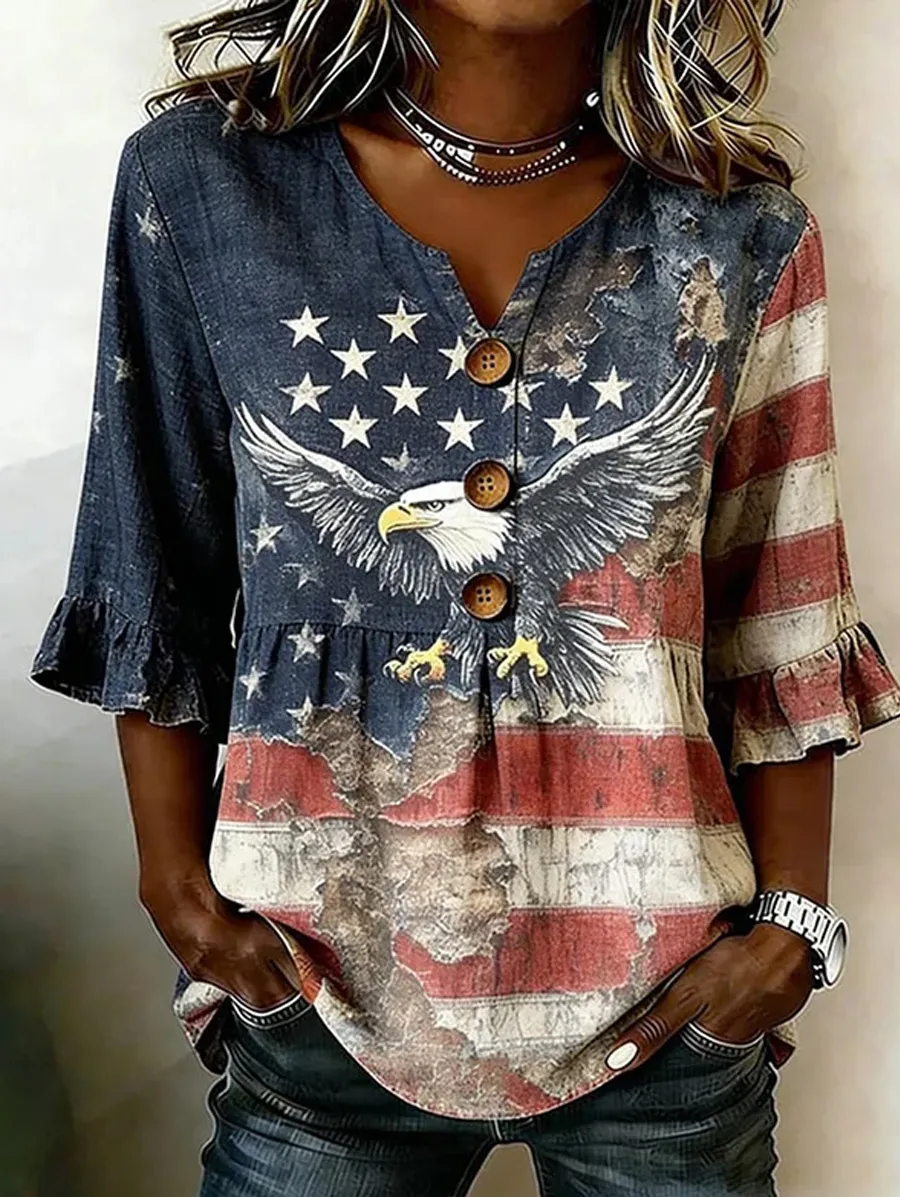 Women's U.S. 250th Anniversary Printed Top