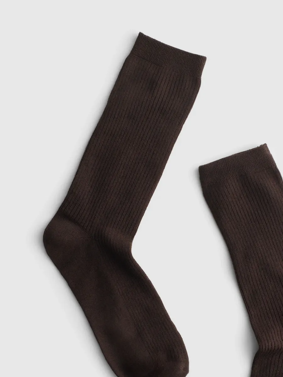 Plain Ribbed Socks