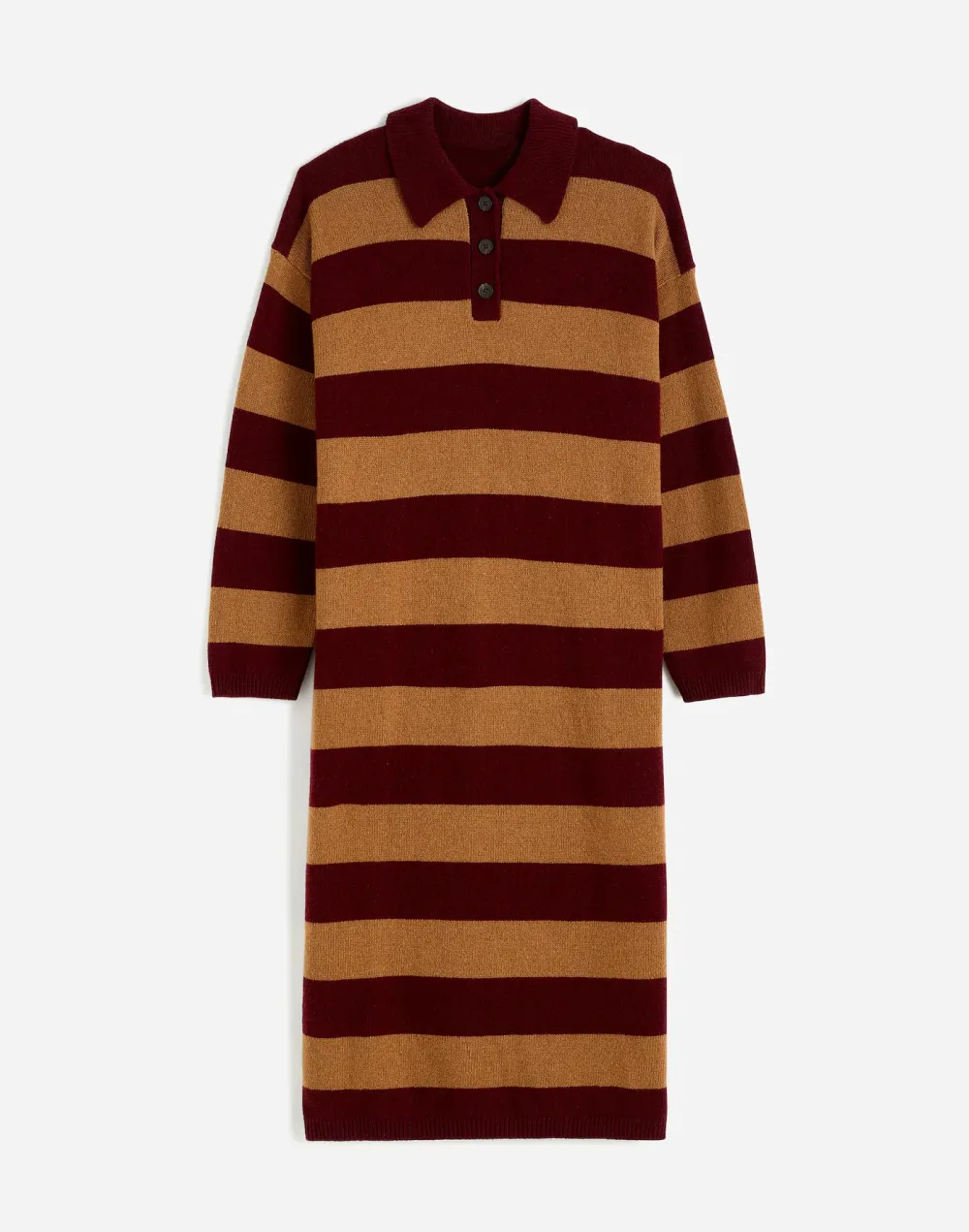 Striped Relaxed Sweater Midi Dresses