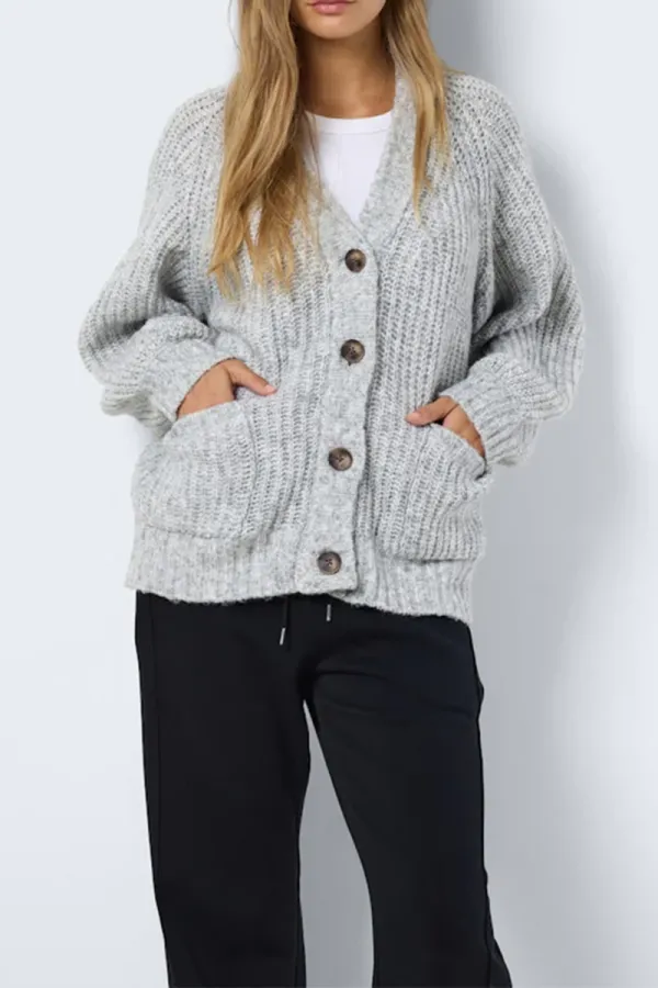 Grey Pocket Featured Chunky Cardigans