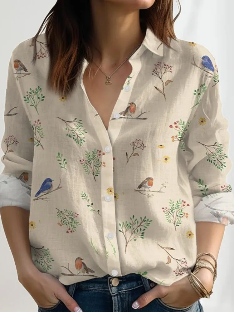 Bird & Branch Print Shirt