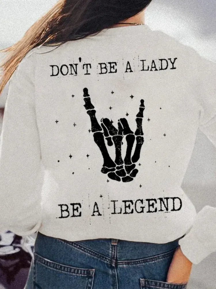 Back Print Round Neck Sweatshirt