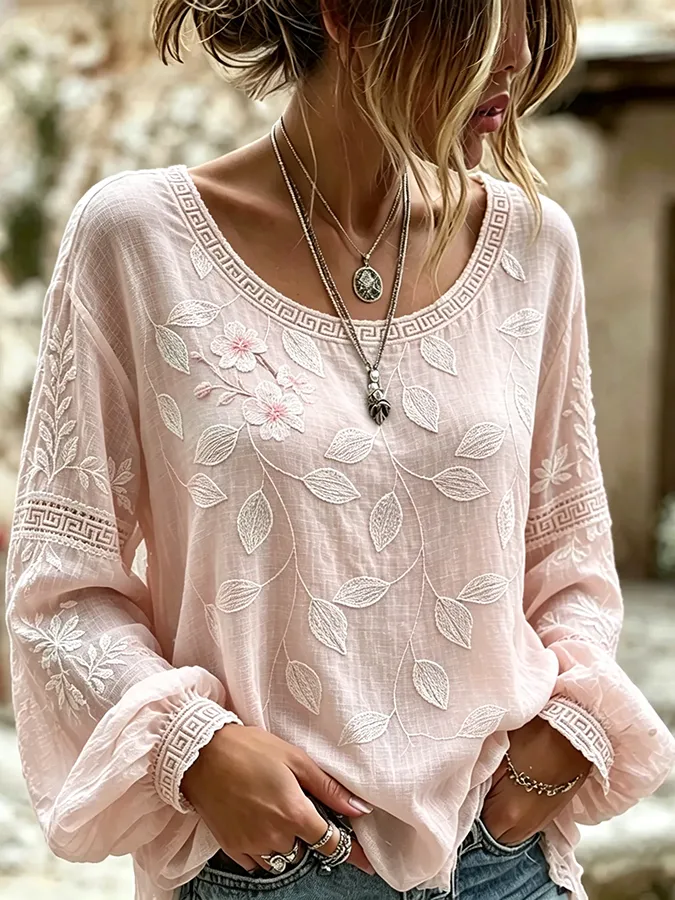 Women'S Floral Art Print  Top