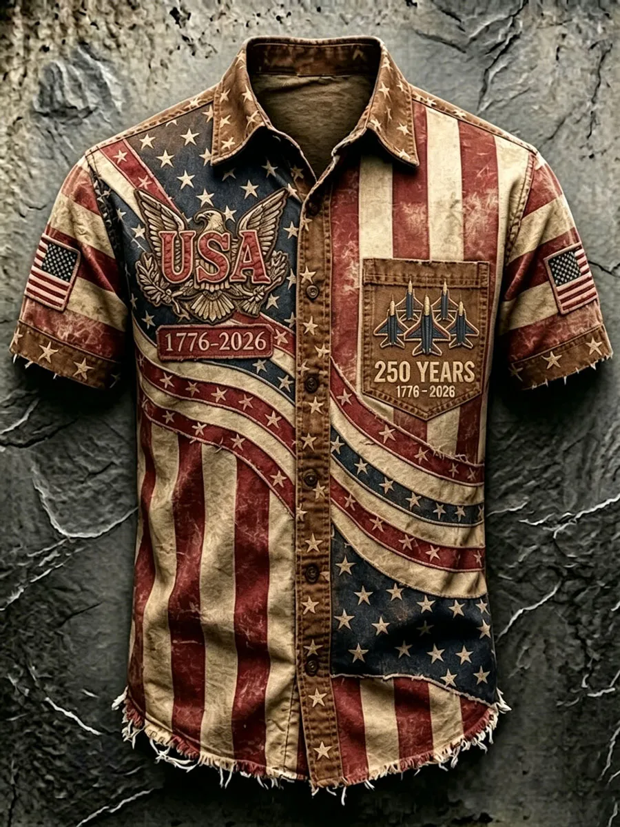 Men'S 250Th Anniversary National Faith Print  Shirt