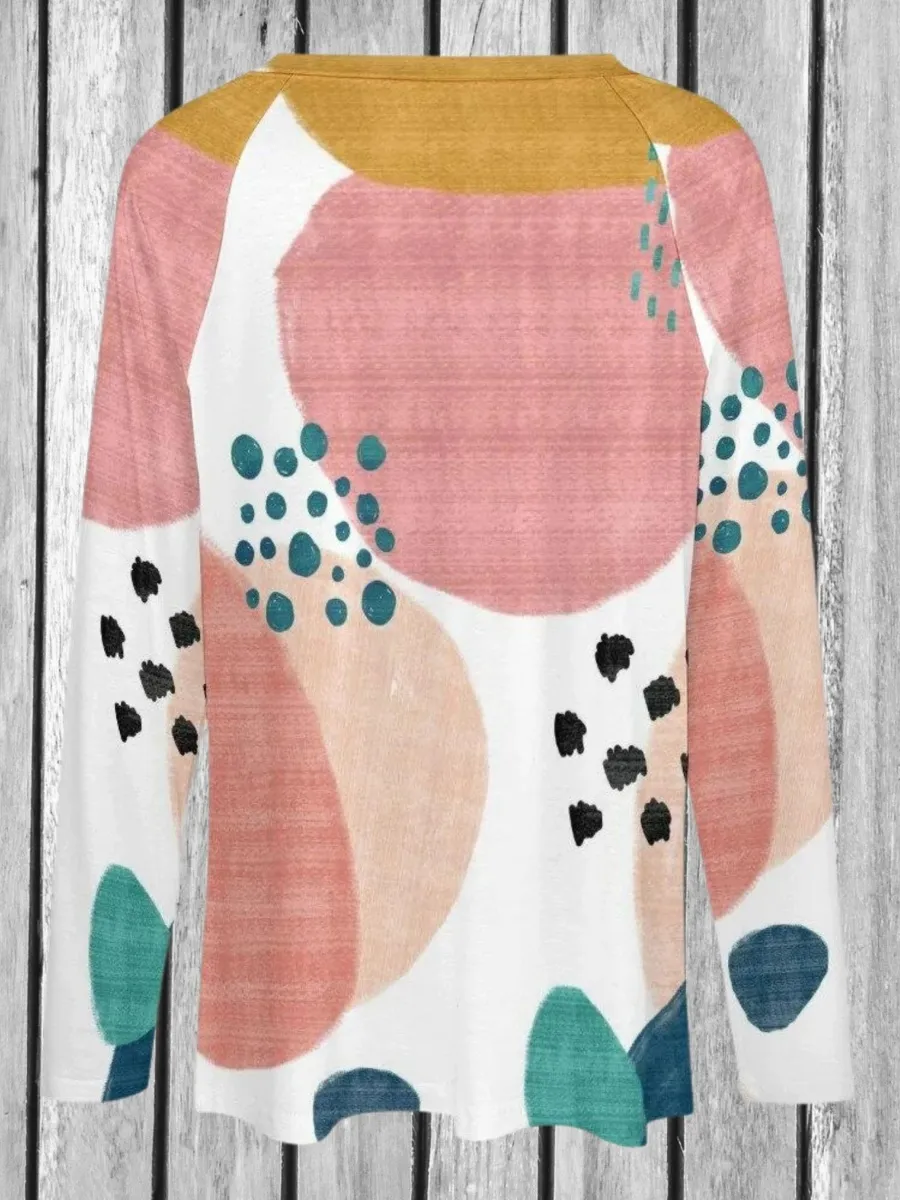 Artistic Abstract Print T-Shirt