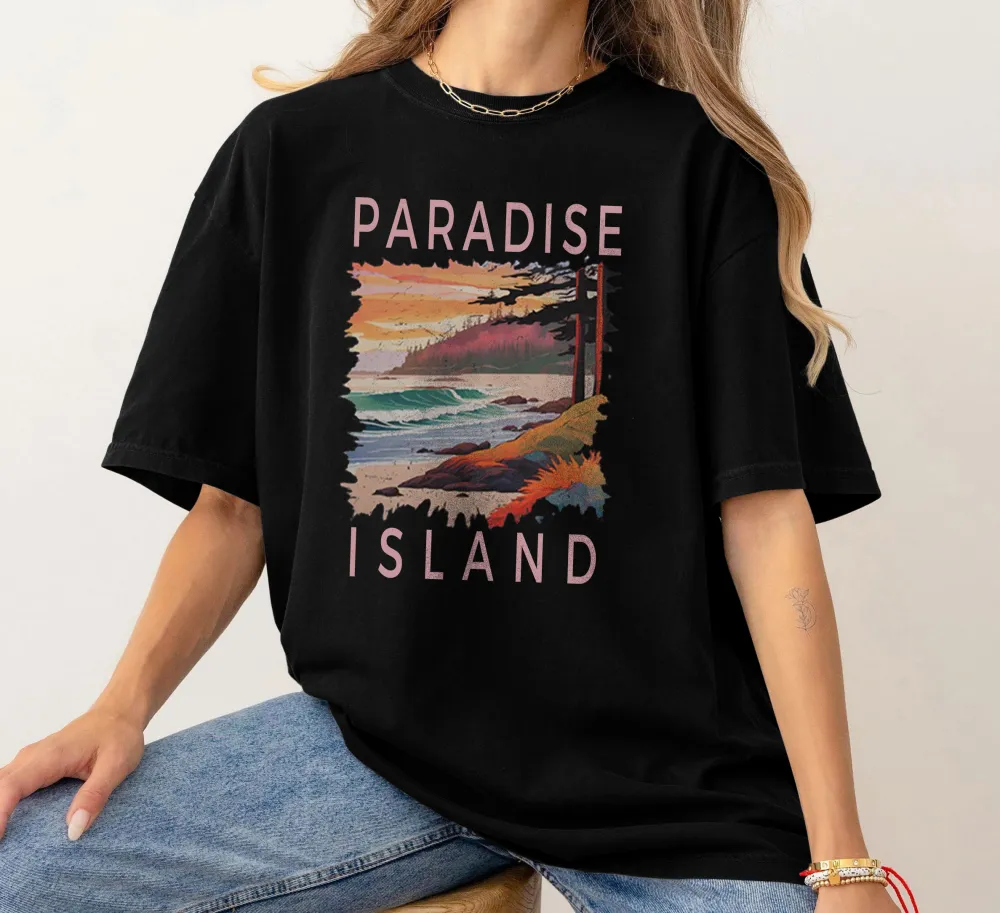 Island Paradise Landscape Printed Tee