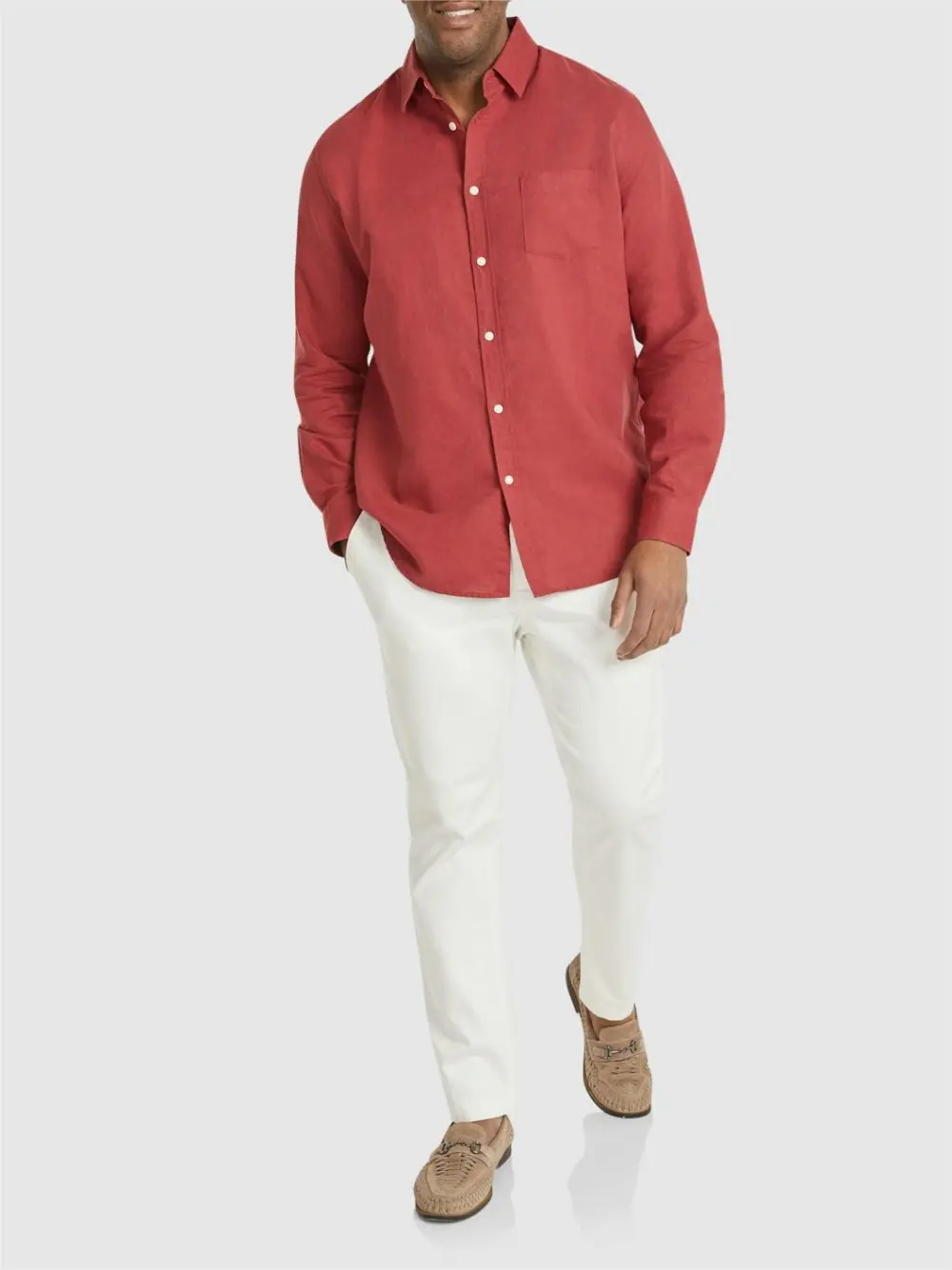 Business Casual Fit Linen Long Sleeve Shirts