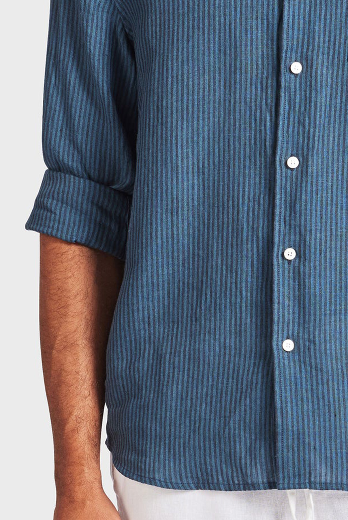 Rory Linen Shirt-Bluegrass/navy