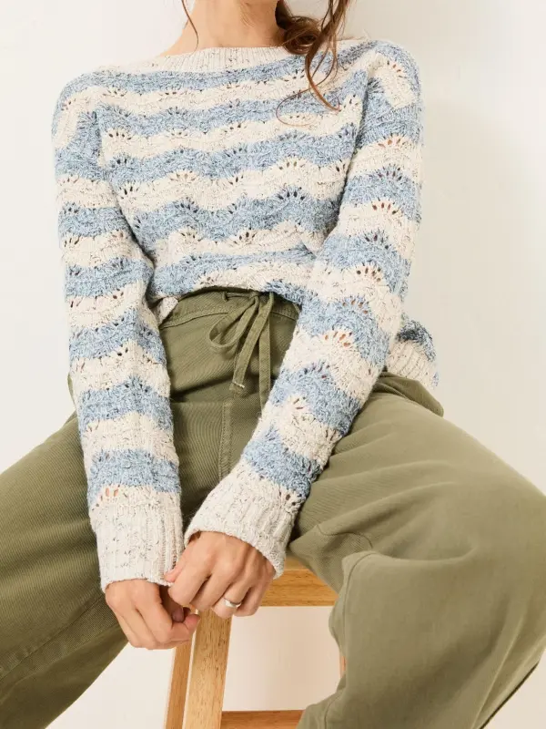 Natural Edith Texture Stripe Knitted Jumper