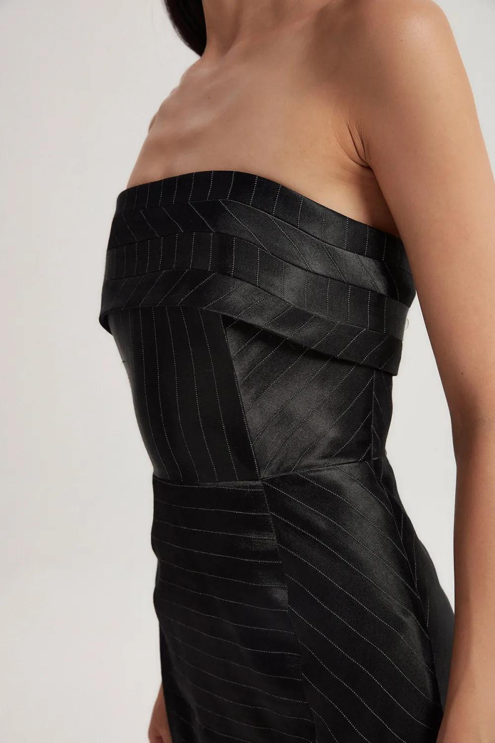Strapless Mini Dress-Black