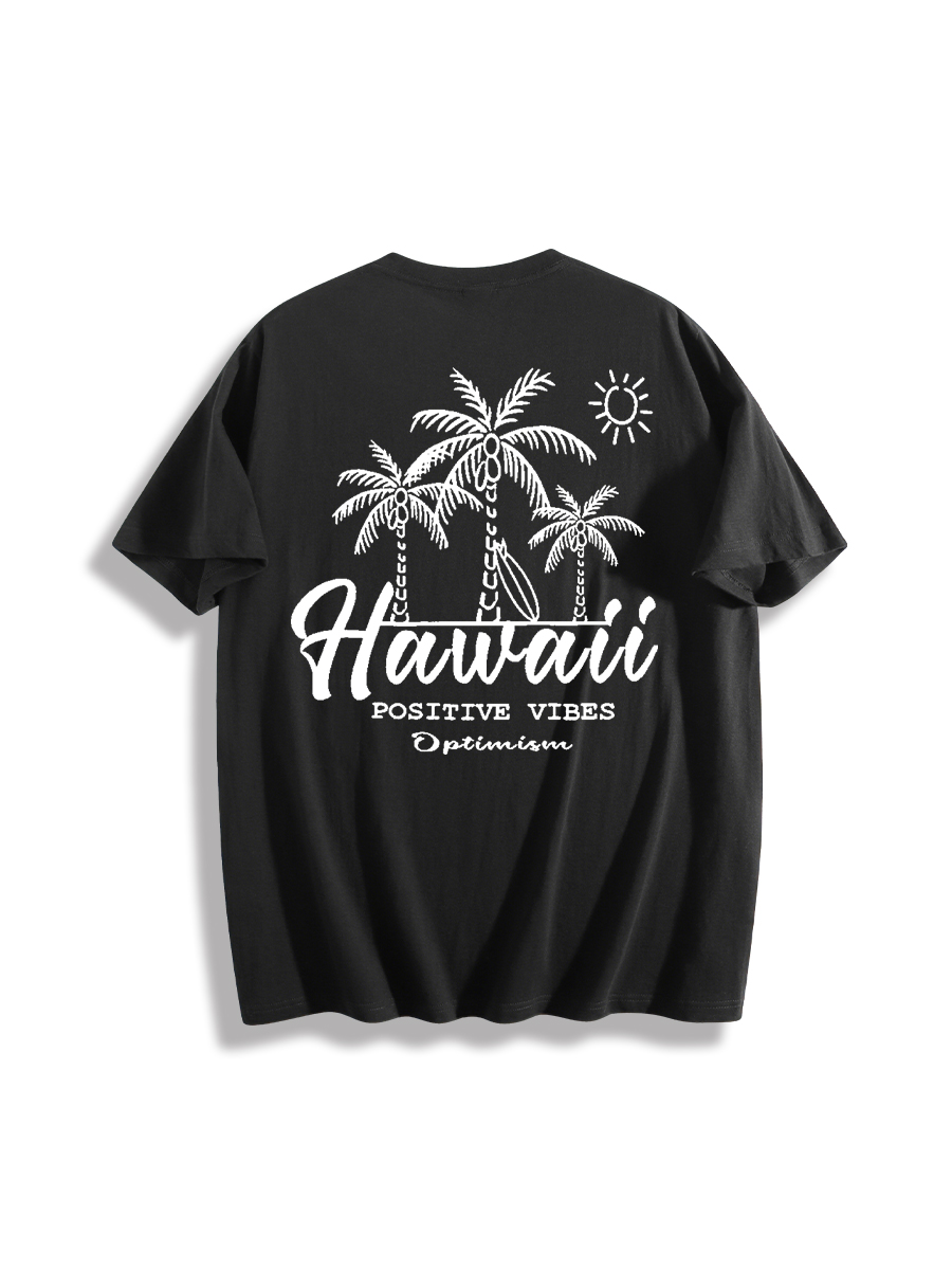 Hawaiian Positive Vibes Graphic T-Shirt