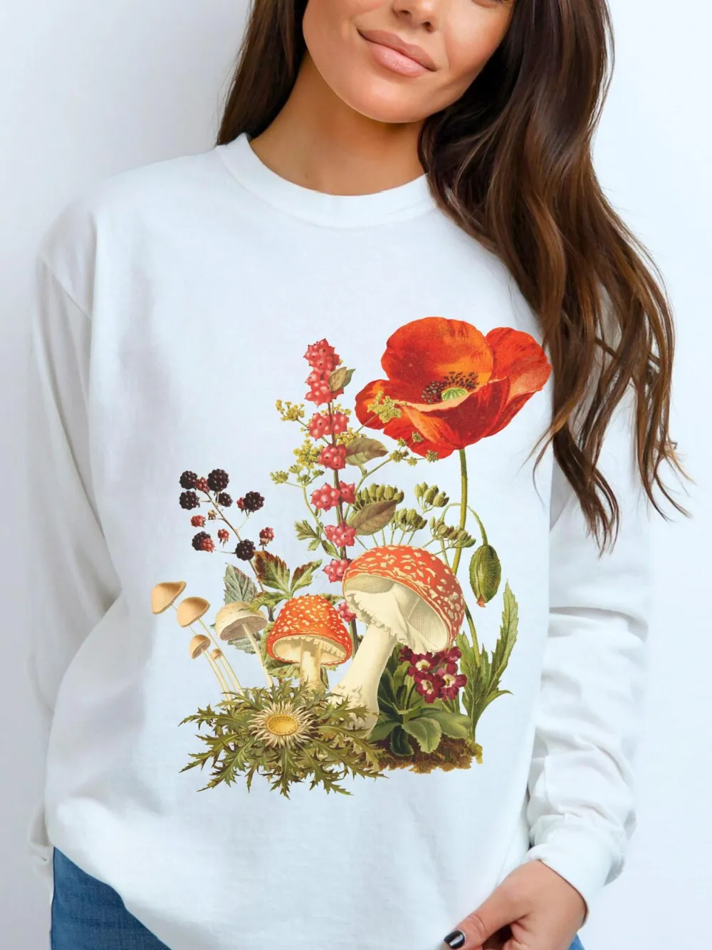 Vintage Botanical Mushroom T-Shirt