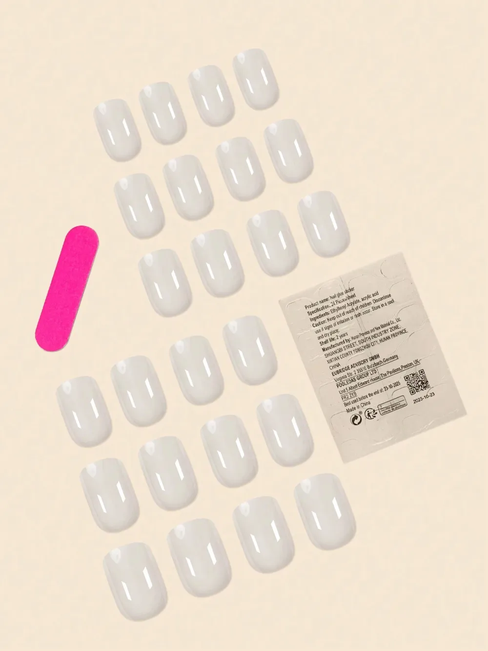 Nailhour Square Nude Clean Girl 24Pcs Wedding Office Press On Nails