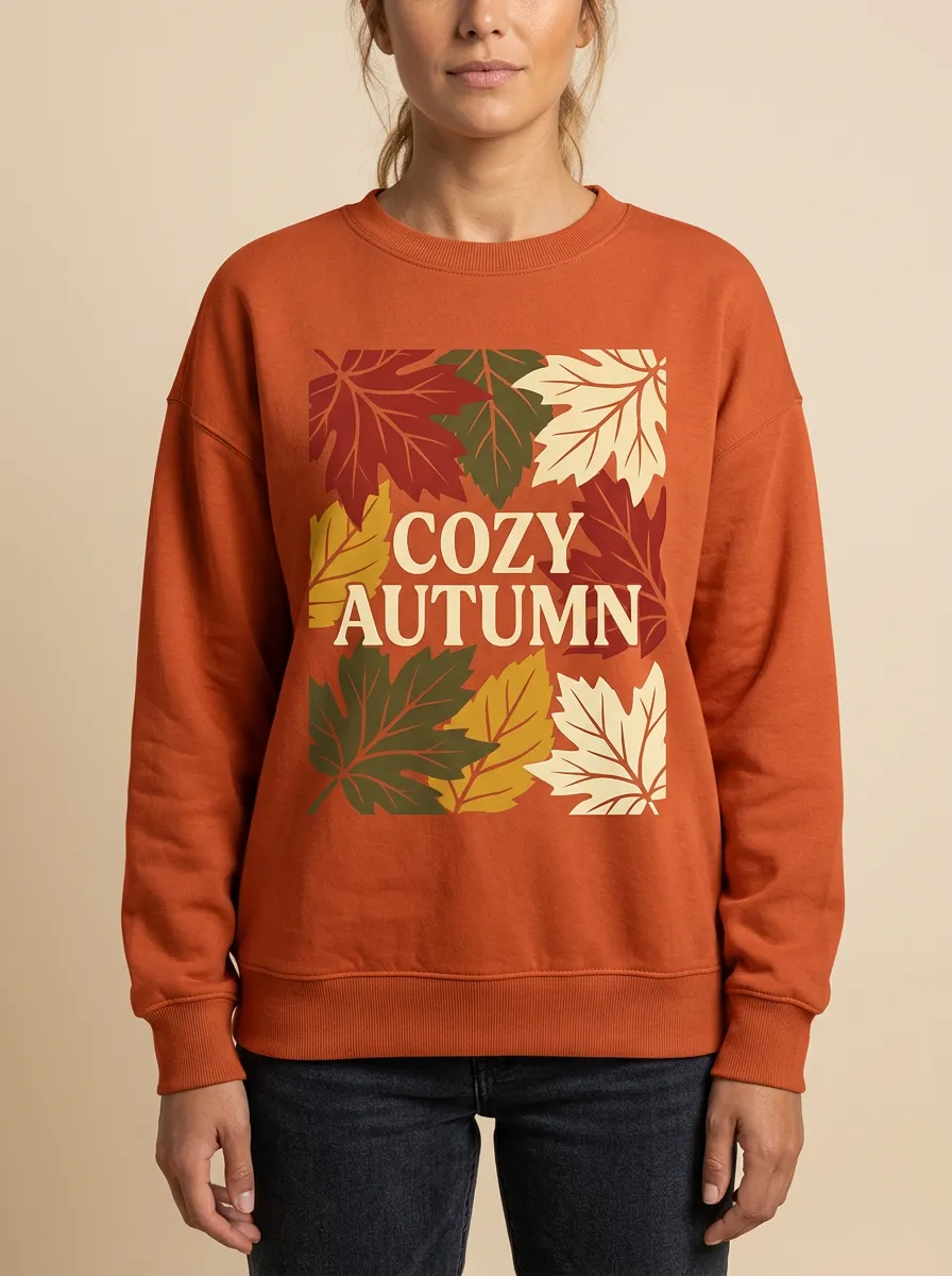 Maple Leaf Printed Women's Graphic Sweatshirt