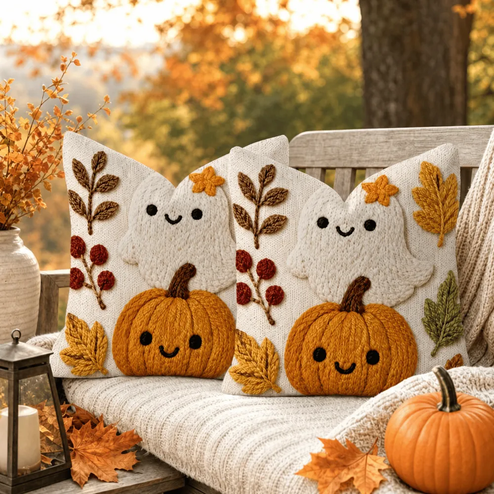 2026 Halloween Autumn Sofa Pumpkin Pillowcase And Cushion Cover（45 * 45CM）